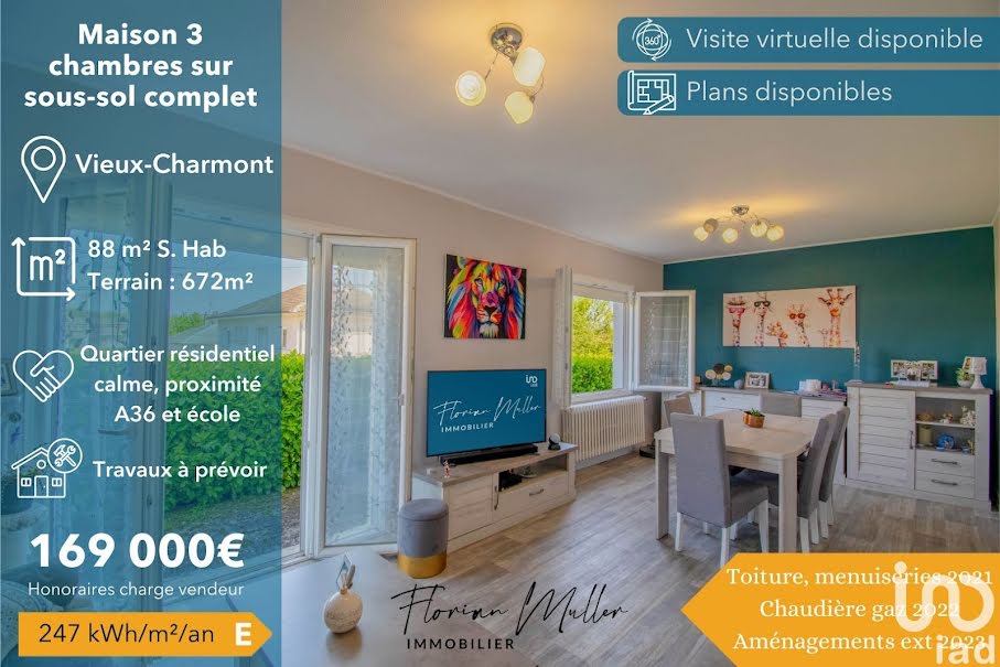 Vente maison 4 pièces 88 m² à Vieux-Charmont (25600), 169 000 €