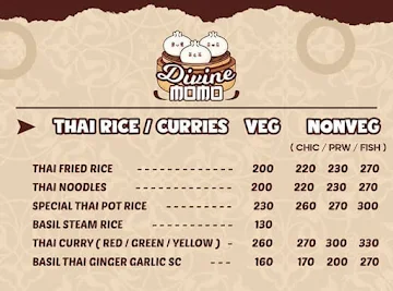 Divine Momo menu 