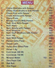 Sabri Bhathura Shop menu 1