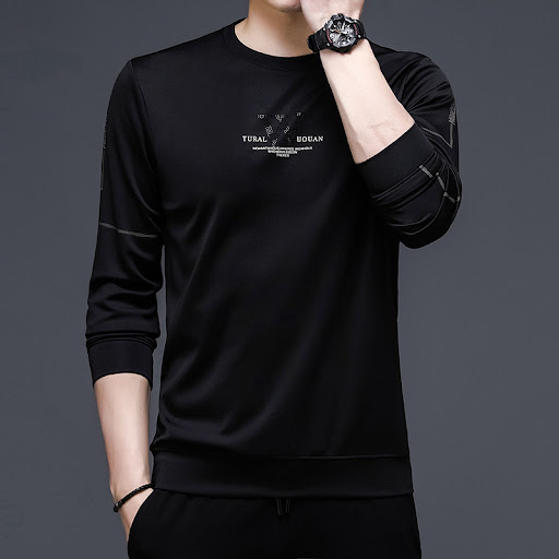 Title 5, Mens Long-sleeved T-shirt Summer Thin Round Ne...