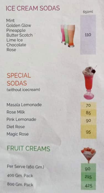 Giani's Ice Cream menu 