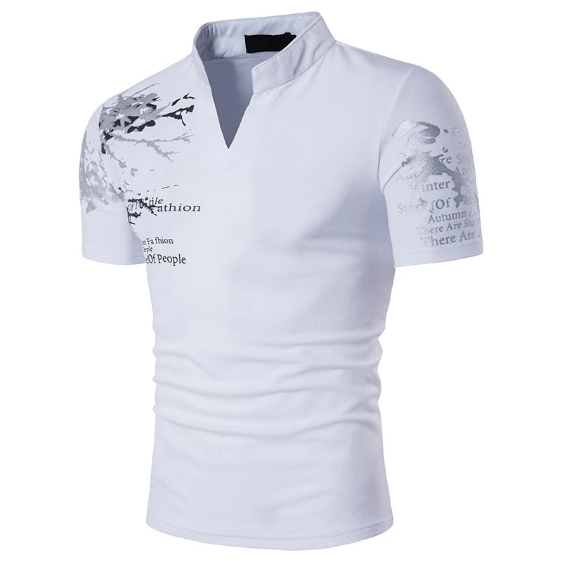 Men's European And American Style Printed Short Sleeves
