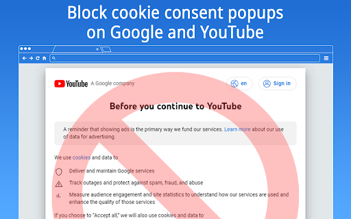 Cookie Consent Popup Blocker: Google, YouTube