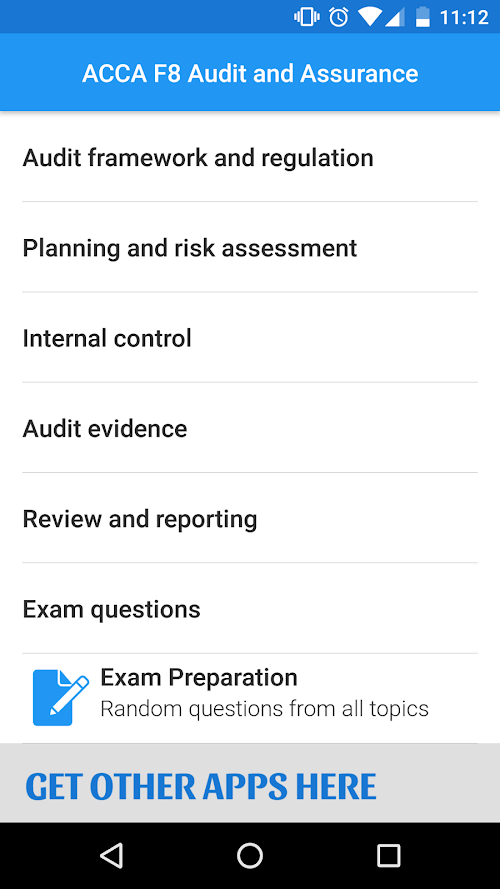 Android application ACCA F8 - Test your knowledge screenshort