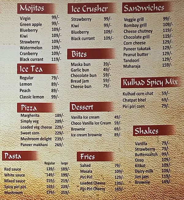 Chai Sutta Bar menu 