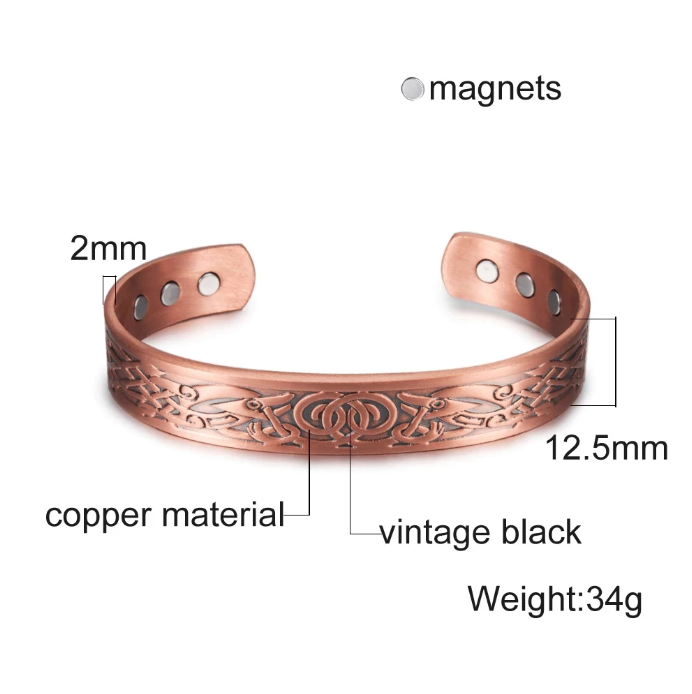 Brazalete de cobre de terapia magnética de energía
