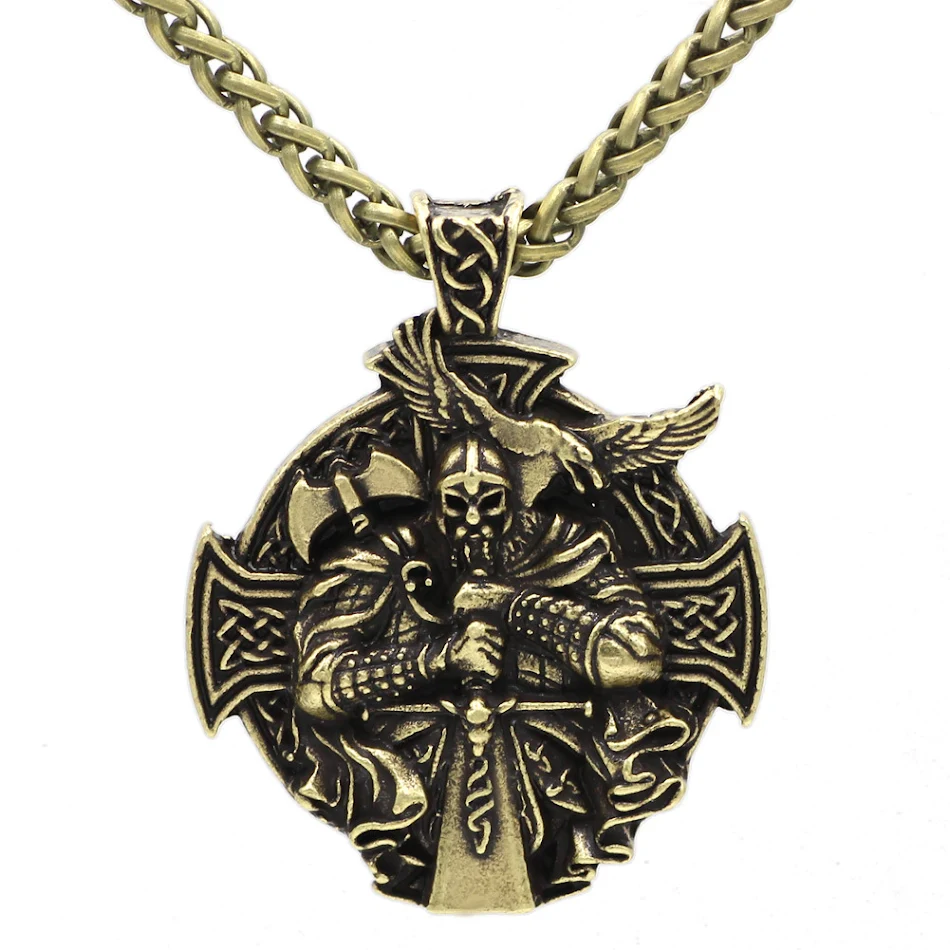 Collier Marteau de Corbeau Aoding pour Guerrier Viking, pour un style audacieux et une protection symbolique, robuste et unique.