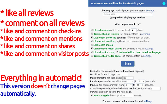 Comment and likes for FB™ (1 month - 1 page)