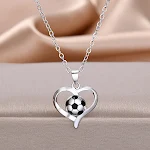 Platinum Football Necklace