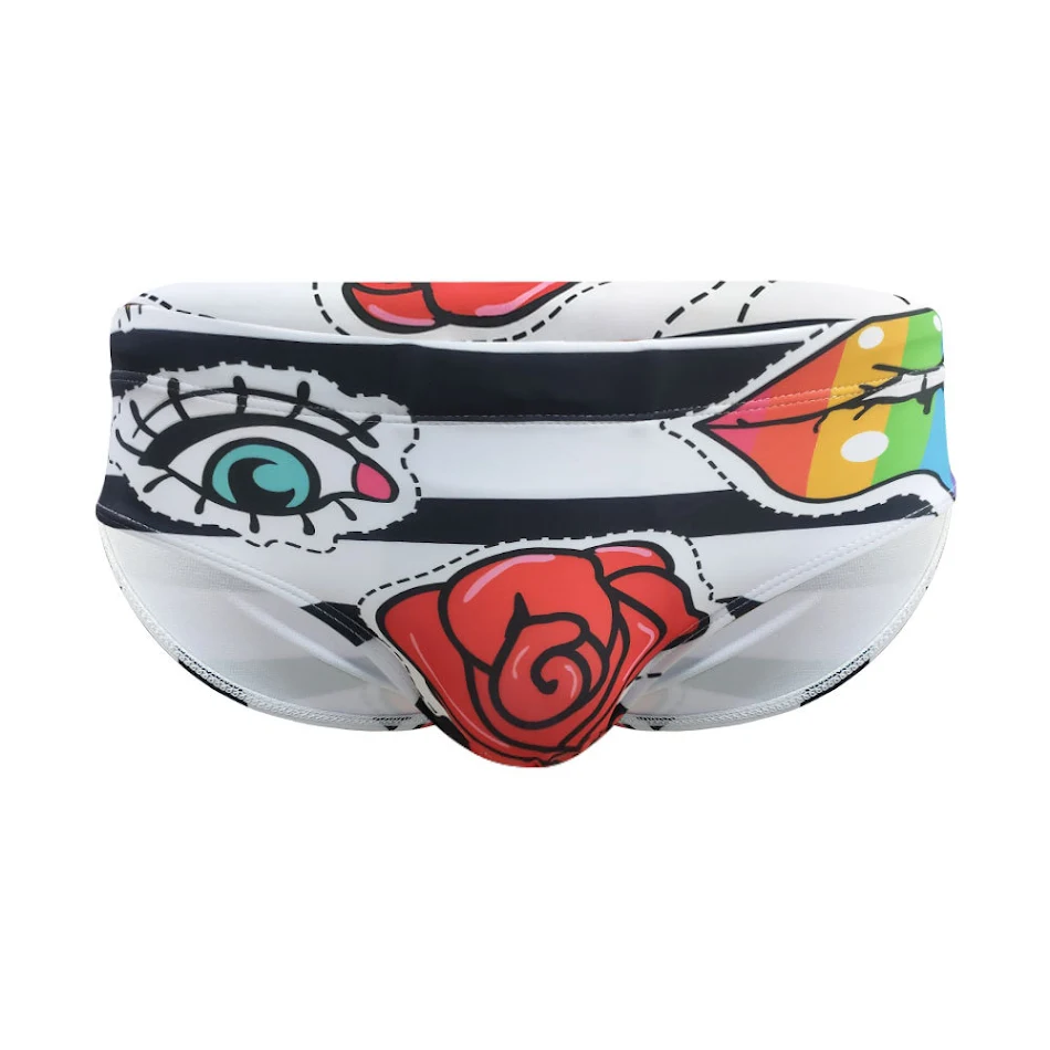 Cueca justa listrada masculina fashion, design moderno e confortável para o dia a dia, realçando o seu estilo com elegância.