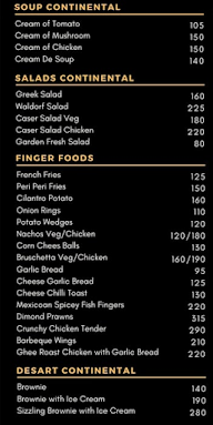 MRA Continental Kitchen menu 1