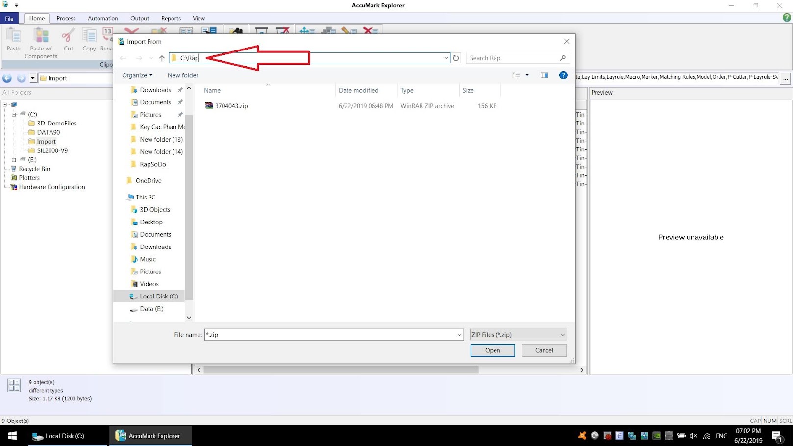 Hướng Dẫn Xử Lý Lỗi Error Unzipping File khi Import Zip Accumark Explorer 4