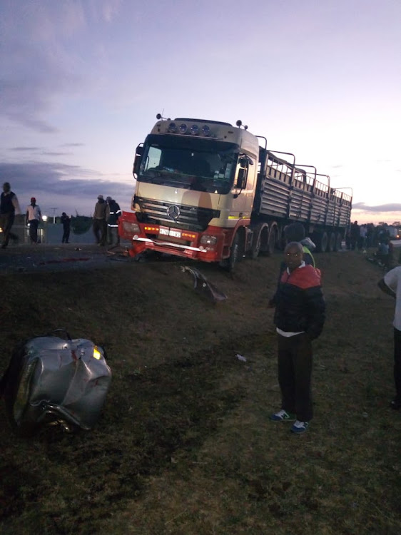 The scene of the accident where 15 people died along Thika-Garissa Highway in Matuu, Machakos county.