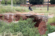 This sinkhole opened up early in 2021 in Khutsong on the West Rand.