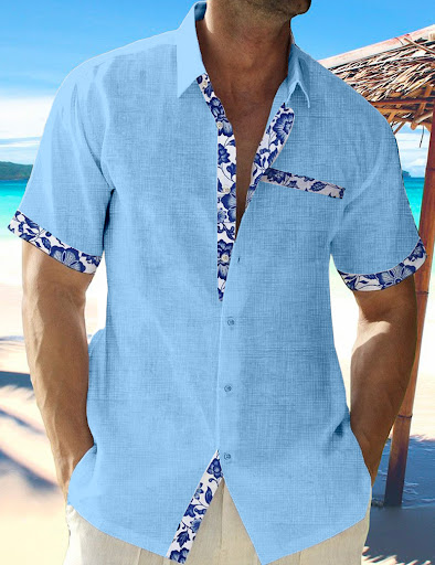 Title 4, Lapel Beach Short Sleeve Shirt Lightweight and ...