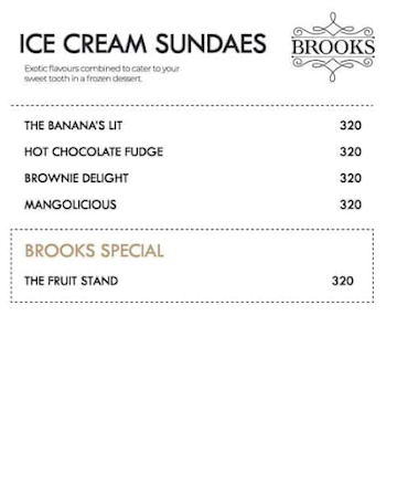 Brooks Desserts & Coffee menu 