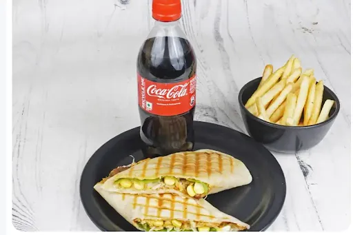 Makka Palak Roll With Fries And Coke [250 Ml]