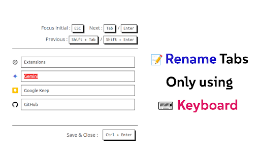 Rename Tabs with F2 screenshot 1
