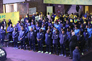 Mamelodi Sundowns players during the funeral service of the late Alex 