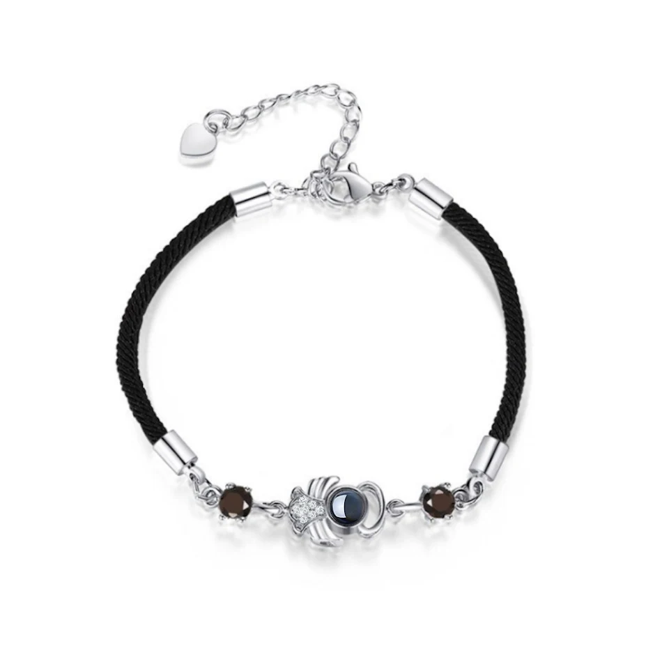 Pulseira Corrente Projeção Anjo Masculina e Feminina Exclusiva Joia Romântica Visualize o Anjo no Pulso Presente Perfeito