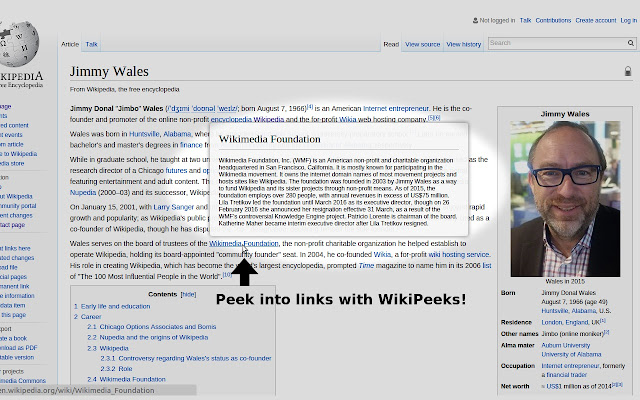 Wikipeeks for Wikipedia