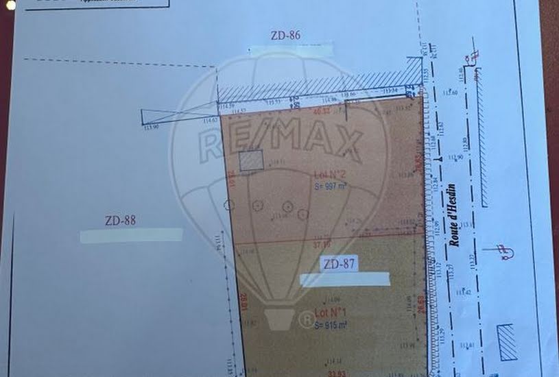  Vente Terrain à bâtir - 997m² à Lebiez (62990) 