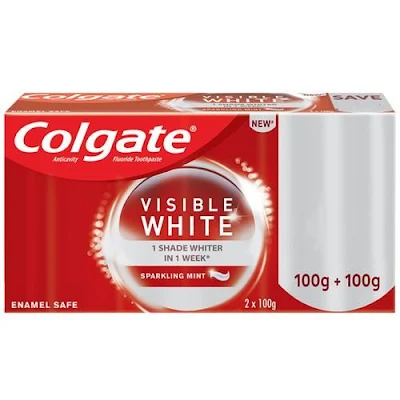 Colgate Visible White Toothpaste - Sparkling Mint, Saver Pack - 200 g