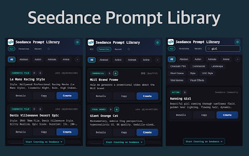 Seedance Prompt Library screenshot 1