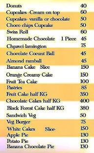 Saima Bakery menu 2