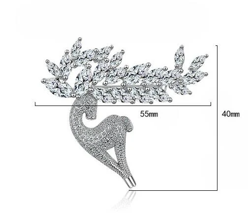 Title 1, Lady Lovely Atmosferische Zirkoon Fawn Broche. ...