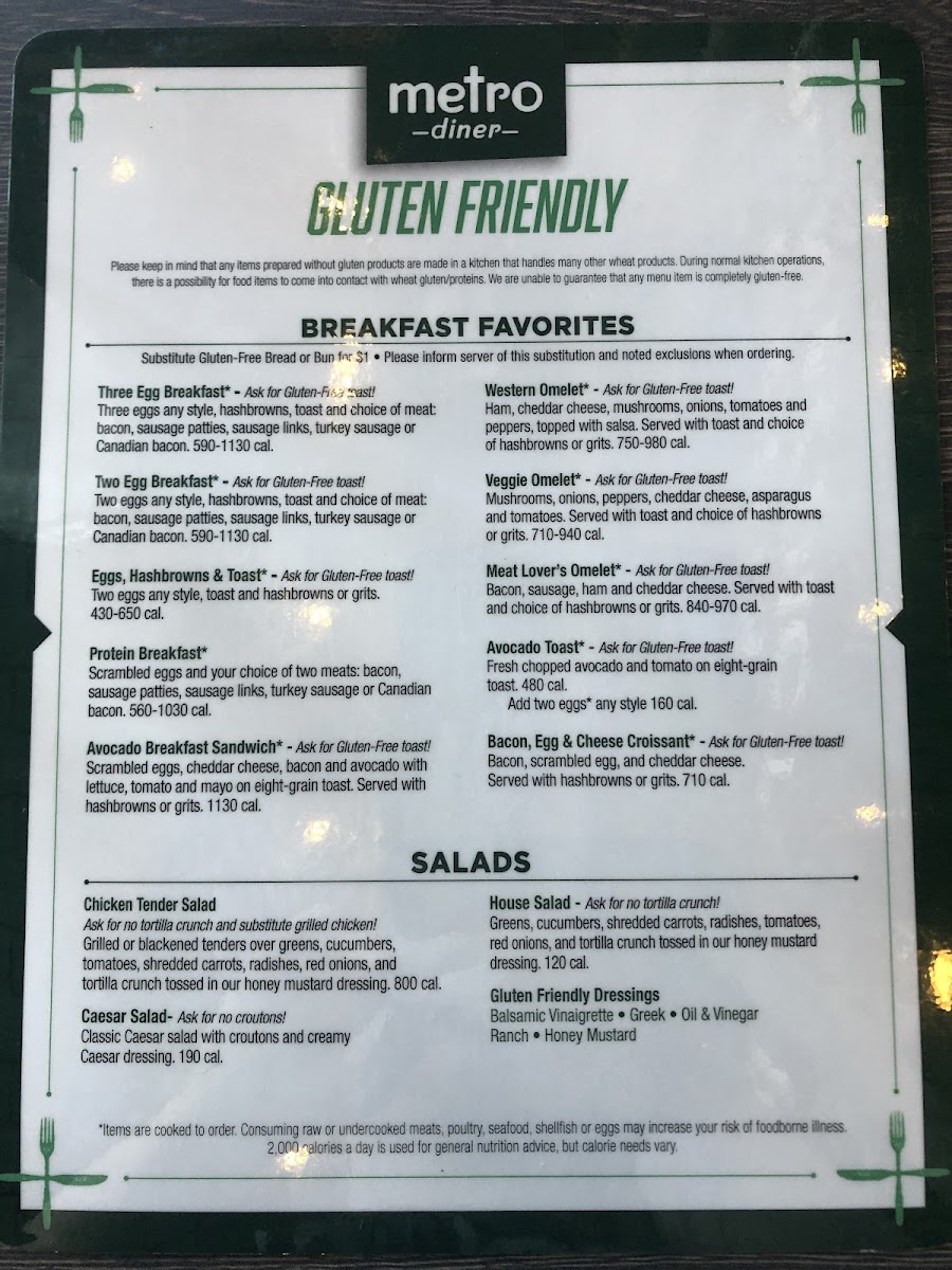 Updated Gluten Free Menus 2/22