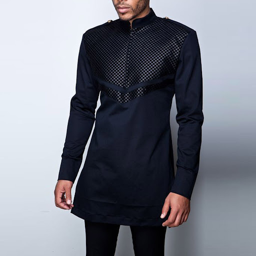 Title 2, Mens Black Casual Shirt Ethnic Style Comfortab...