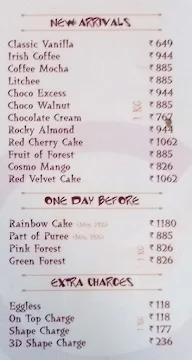 The Cake World menu 6