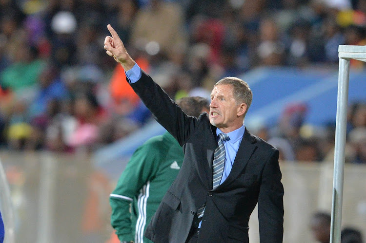 :Stuart Baxter during the International friendly match between South Africa and Zambia at Moruleng Stadium on June 13, 2017.