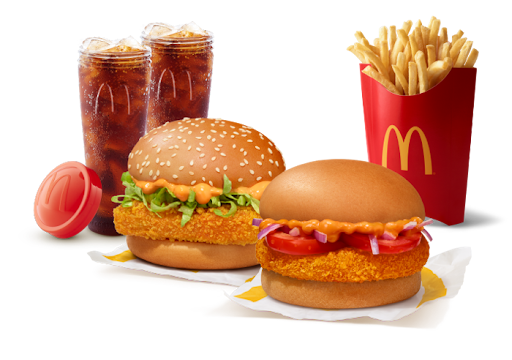 McSpicy Paneer Burger + McAloo Tikki Burger + Fries (L) + 2 Coke