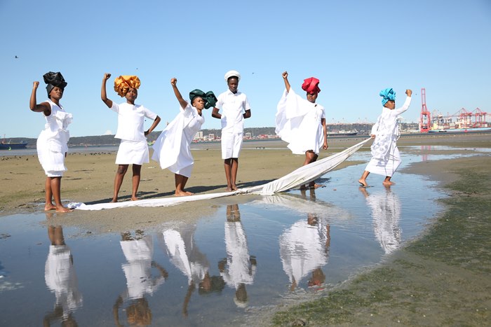 The cast of the highly provocative and political play "Wathinta Abafazi", Fezeka Shandu, Ayanda Nyawo, Simphiwe Dladla, Ntando Madlala, Thobani Gama and Phumelele Majola which is on at the Durban Playhouse from the 7-11th of August 2018 for Women's Month