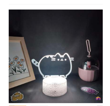 Title 3, Kleurrijk creatief acryl kat nachtlampje Zorgt ...