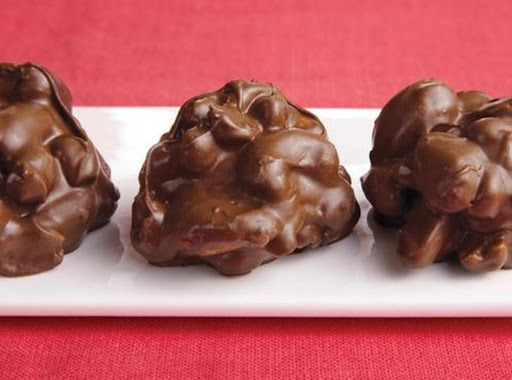 Triple Chocolate-Nut Clusters (3 kinds of chocolate; 3 kinds of nuts)