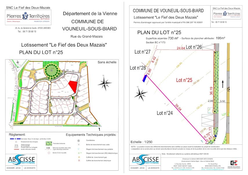 Vente terrain  730 m² à Vouneuil-sous-Biard (86580), 66 300 €