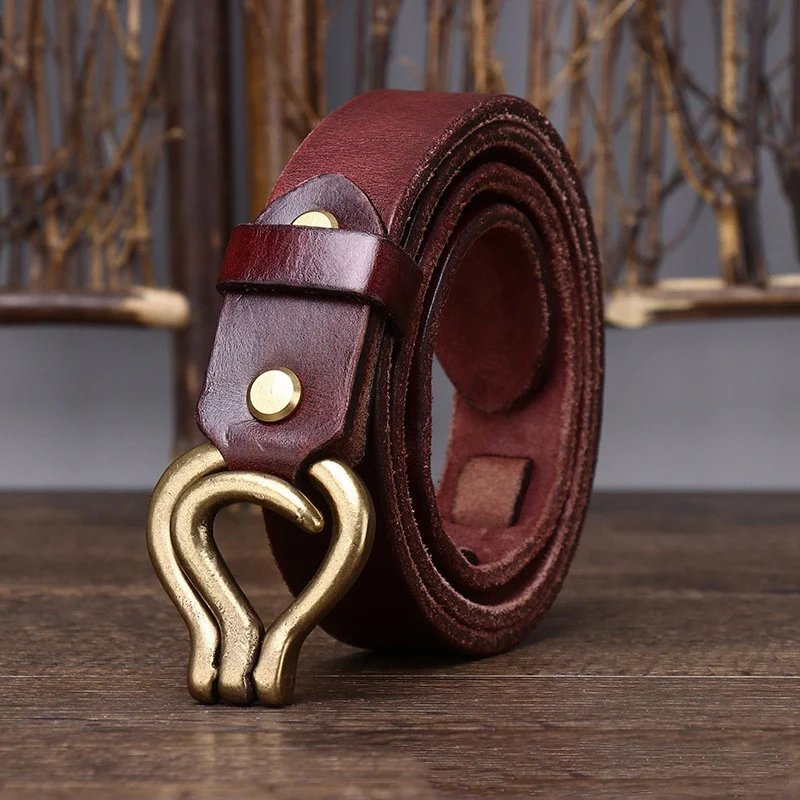Ceinture homme rétro en cuir de vachette épais tanné végétal – Style vintage, résistance et confort exceptionnel, parfaite pour toutes occasions.