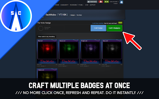 CRAFT MULTIPLE BADGES AT ONCE ONCE, REFRESH REPEAT. INSTANTLY 