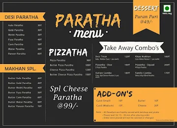 Parathawala menu 