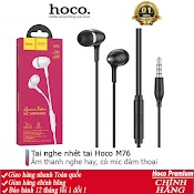 Tai Nghe Nhét Tai Hoco M76 Thể Thao, Nghe Hay Có Mic Đàm Thoại, Dây Dài 1.2M, Jack Cắm 3.5Mm - Chính Hãng