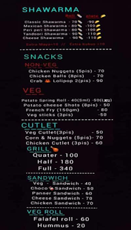 Tasty Bites menu 1