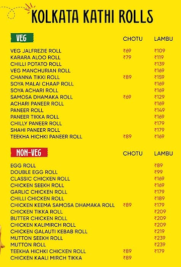 34 Chowringhee Lane menu 