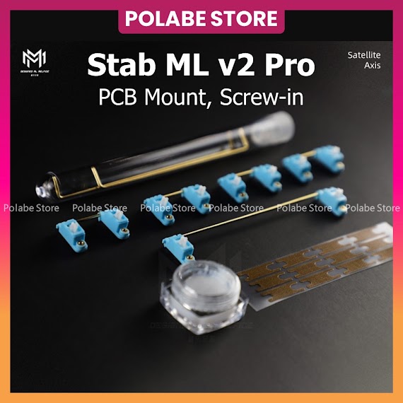 Stab Ml V2 Pro, Stabilizer Hàng Xịn Chính Hãng Ml, Stab Pcb Mount - Thanh Cân Bằng Bàn Phím Cơ Screw - In - Polabe Store