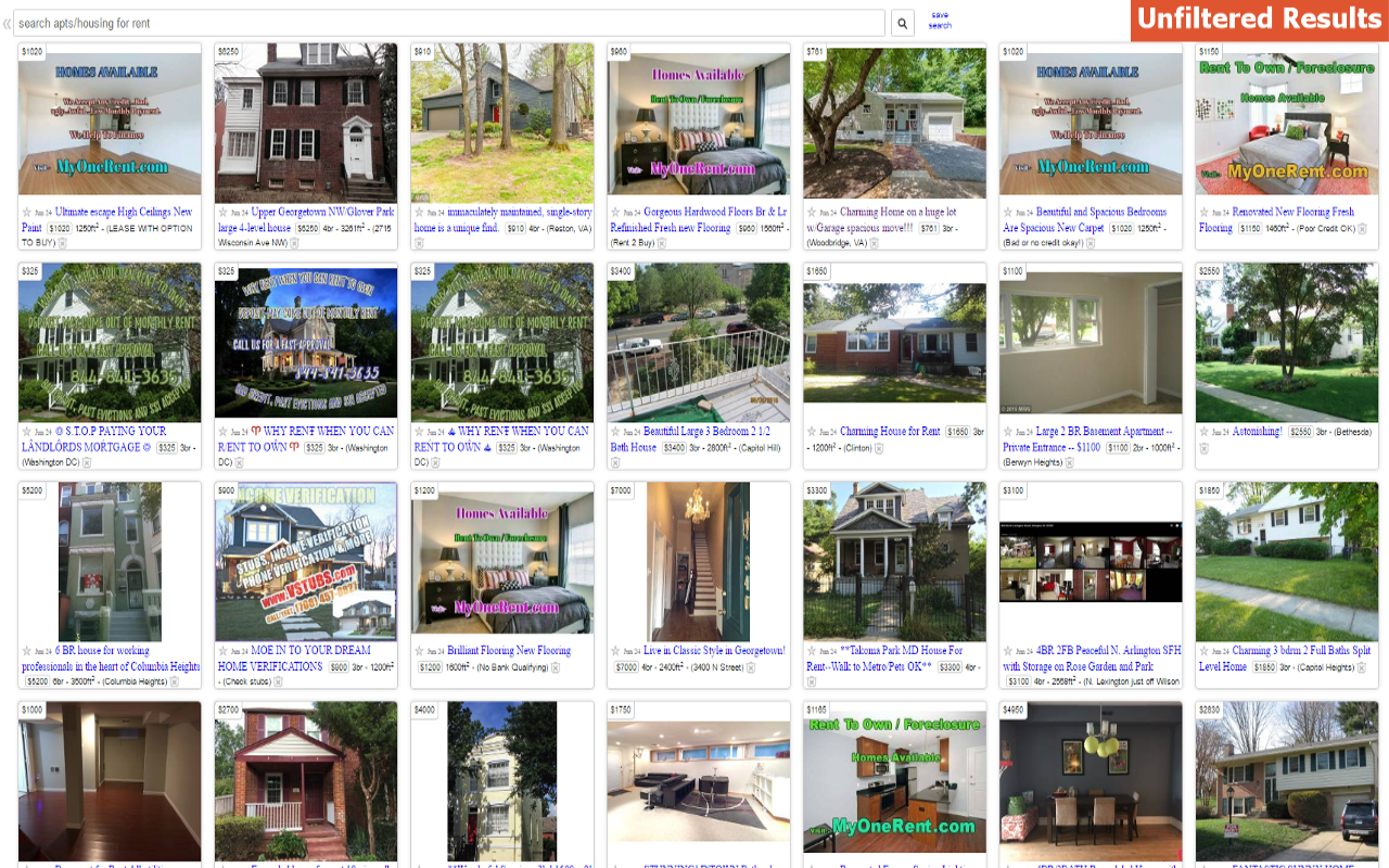 Craigslist Rental Search Filter Preview image 1