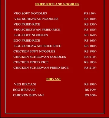 Prime Biryani menu 