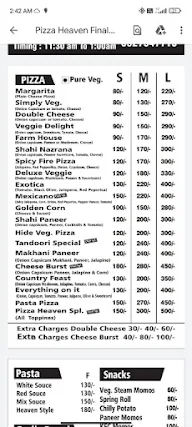 Pizza Heaven menu 2