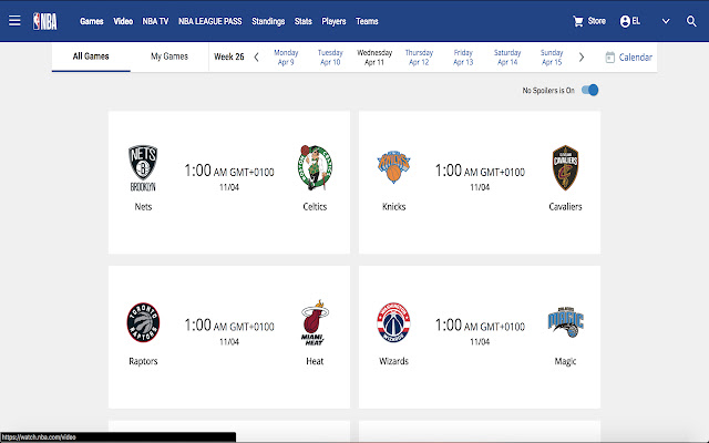 NBA Timezone Extension chrome extension